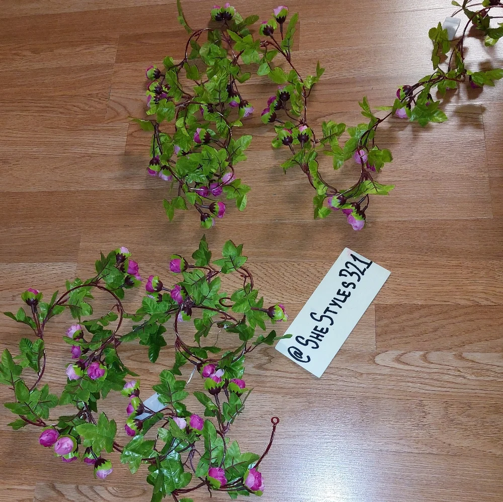 (2) Sets of Mini Roses Garland (With Lights)